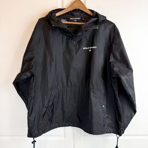 Vintage Polo Sport Ralph Lauren Jacket Mens Small Black Windbreaker Golf 90s Y2K